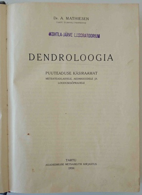 Dendroloogia 1934 a.