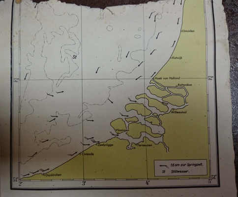 Karten der geceitenstrom für die südliche nordsee, ostlicher teil.