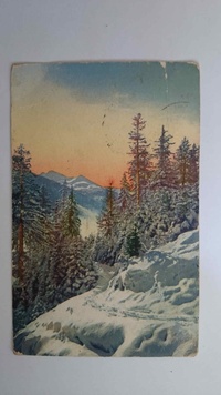 Открытка "Зимние горы Швейцарии"