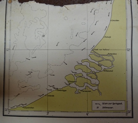 Karten der geceitenstrom für die südliche nordsee, ostlicher teil.